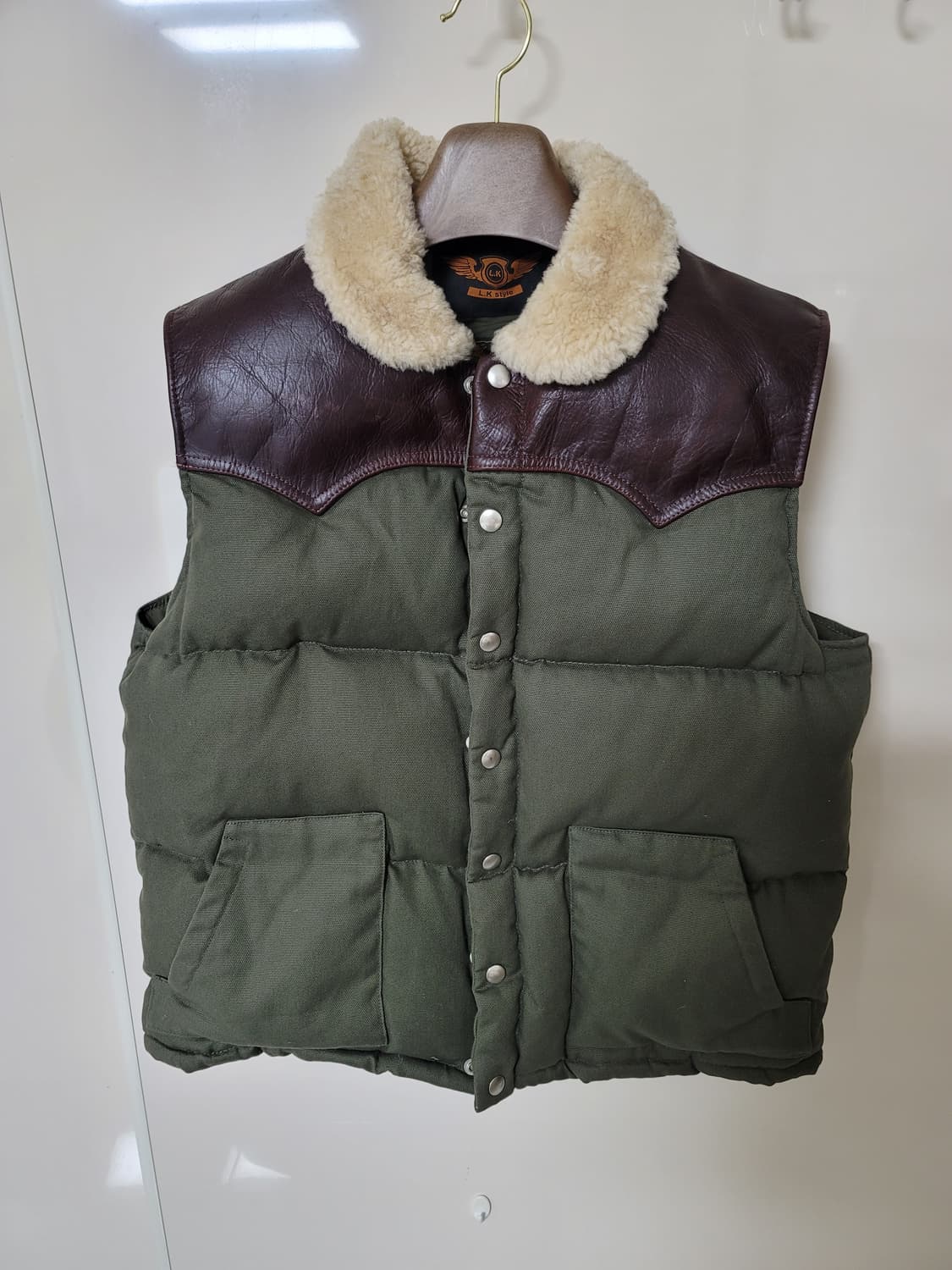 LK스타일 일제 소가죽 패딩조끼 xxxl표기 110정 상태극상 상품이미지1