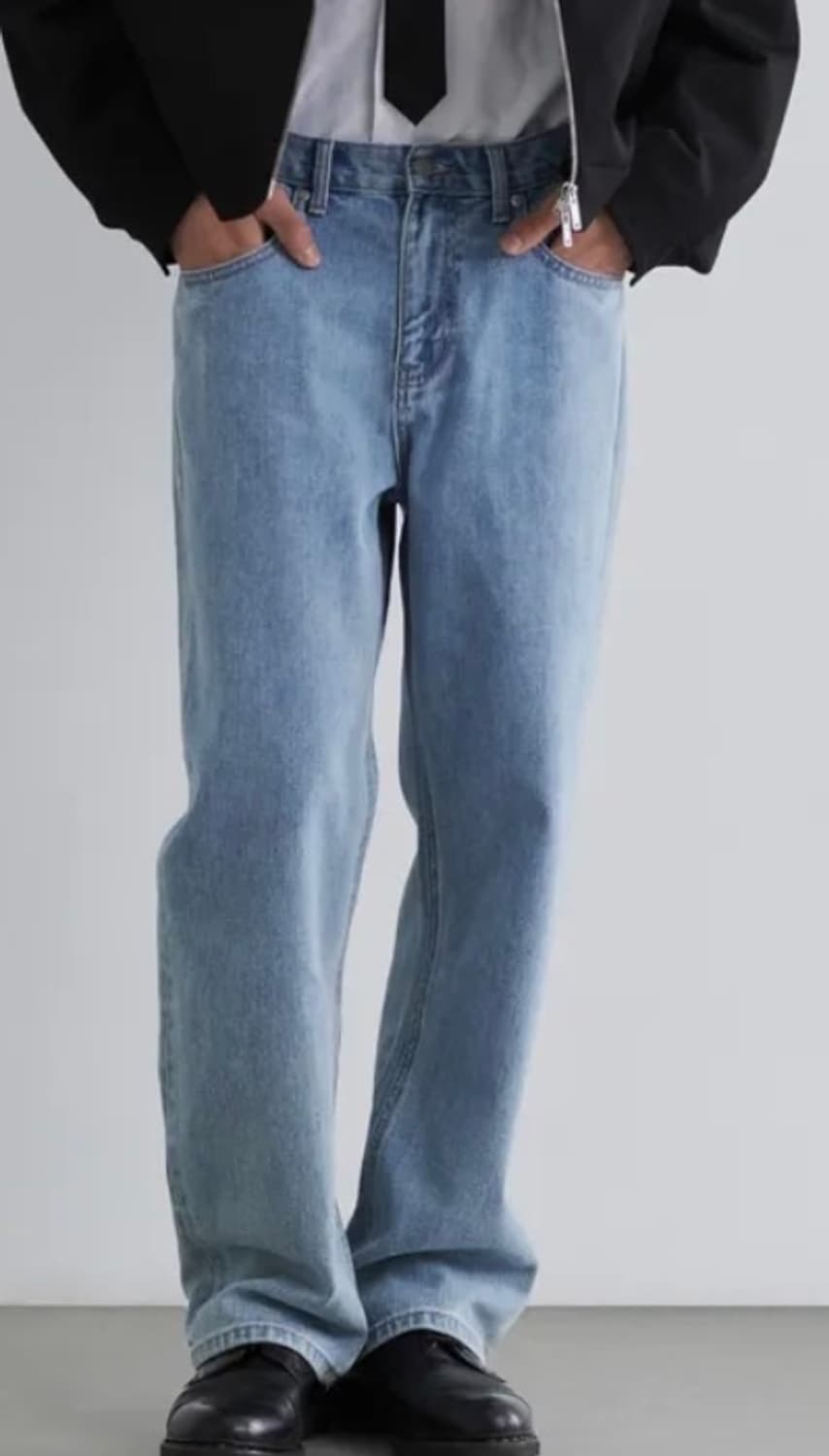 무신사 스탠다드 스트레이트 데님팬츠 라이트 인디고 상품이미지3