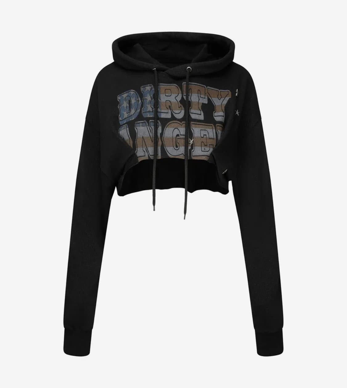 새상품) 스컬프터 Glitter Flag Crop Hoodie Black 상품이미지2