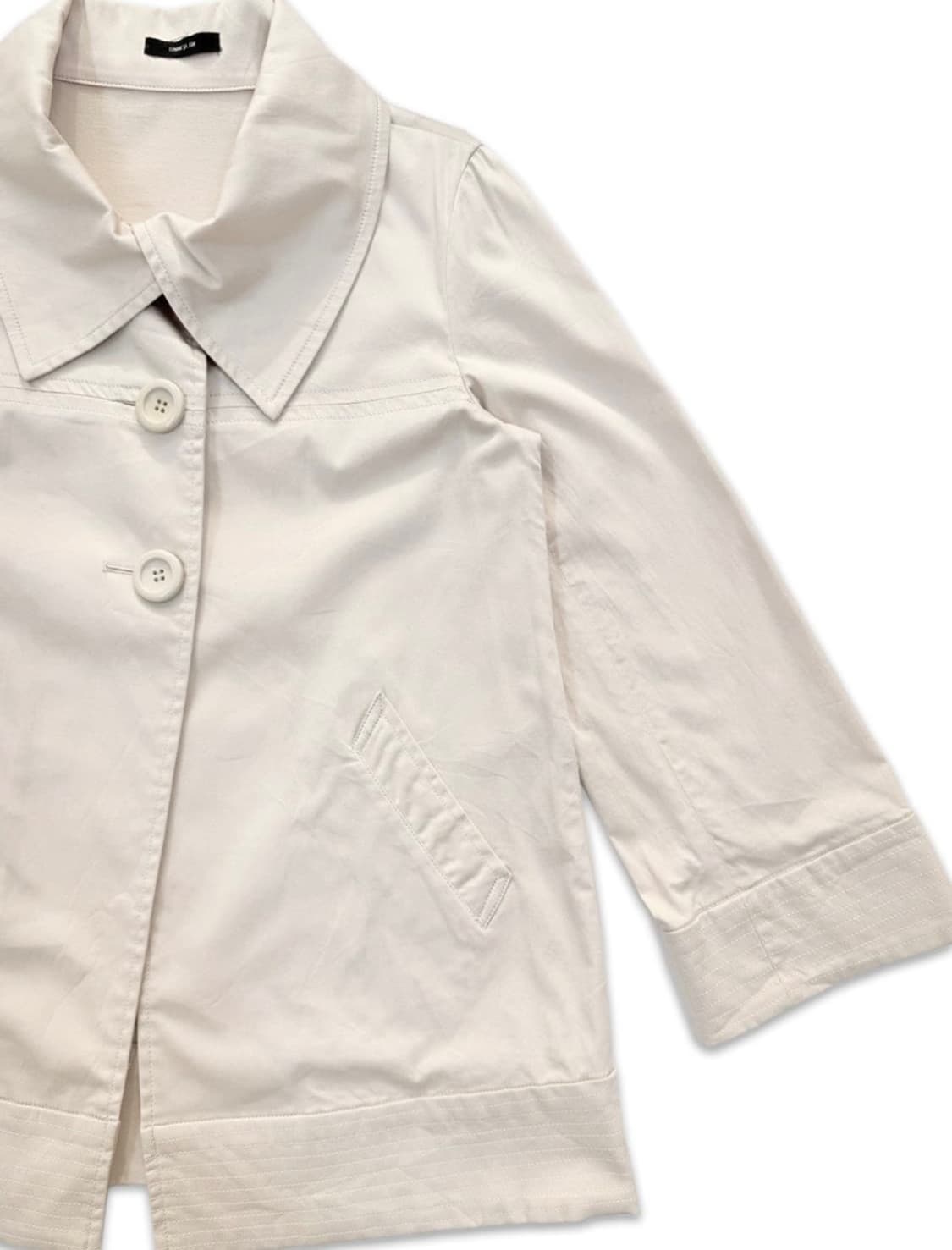 빈티지 Comme Ca lsm 아이보리 플레어 싱글 트렌치코트 상품이미지3