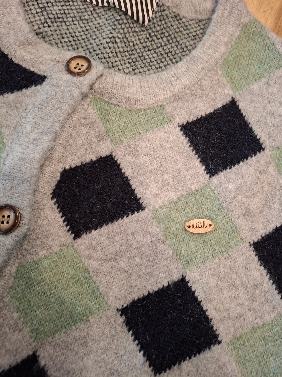 (마지막특가) 피그먼트 아가일 패턴 가디건 새상품 상품이미지5