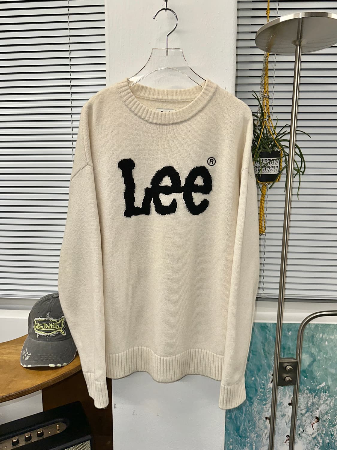 Lee 스펠로고 오버핏 니트 아이보리 M 상품이미지2