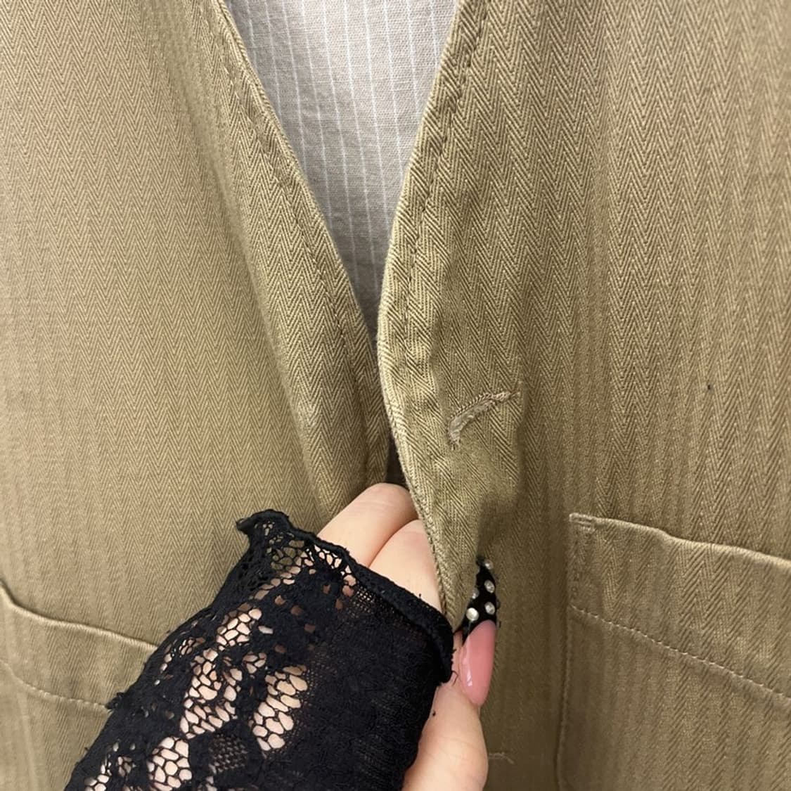 유니폼브릿지 아메카지 사파리 포켓 버튼 베스트 L C10555 상품이미지7