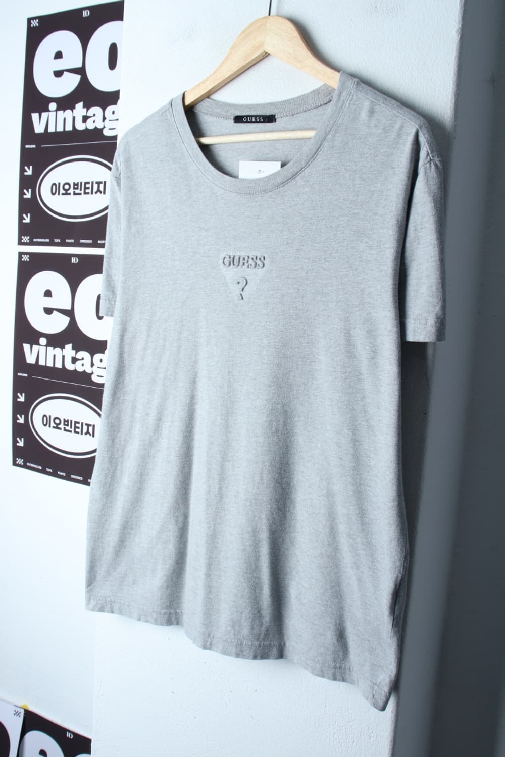 (XL-2XL) 게스 반팔 티셔츠 스몰로고 그레이 놈코어-H32561 상품이미지1