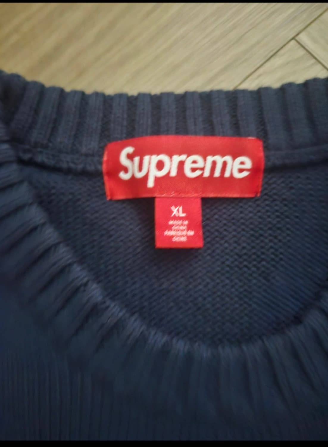 슈프림 올드 잉글리쉬 스웨터 네이비 XL 상품이미지3