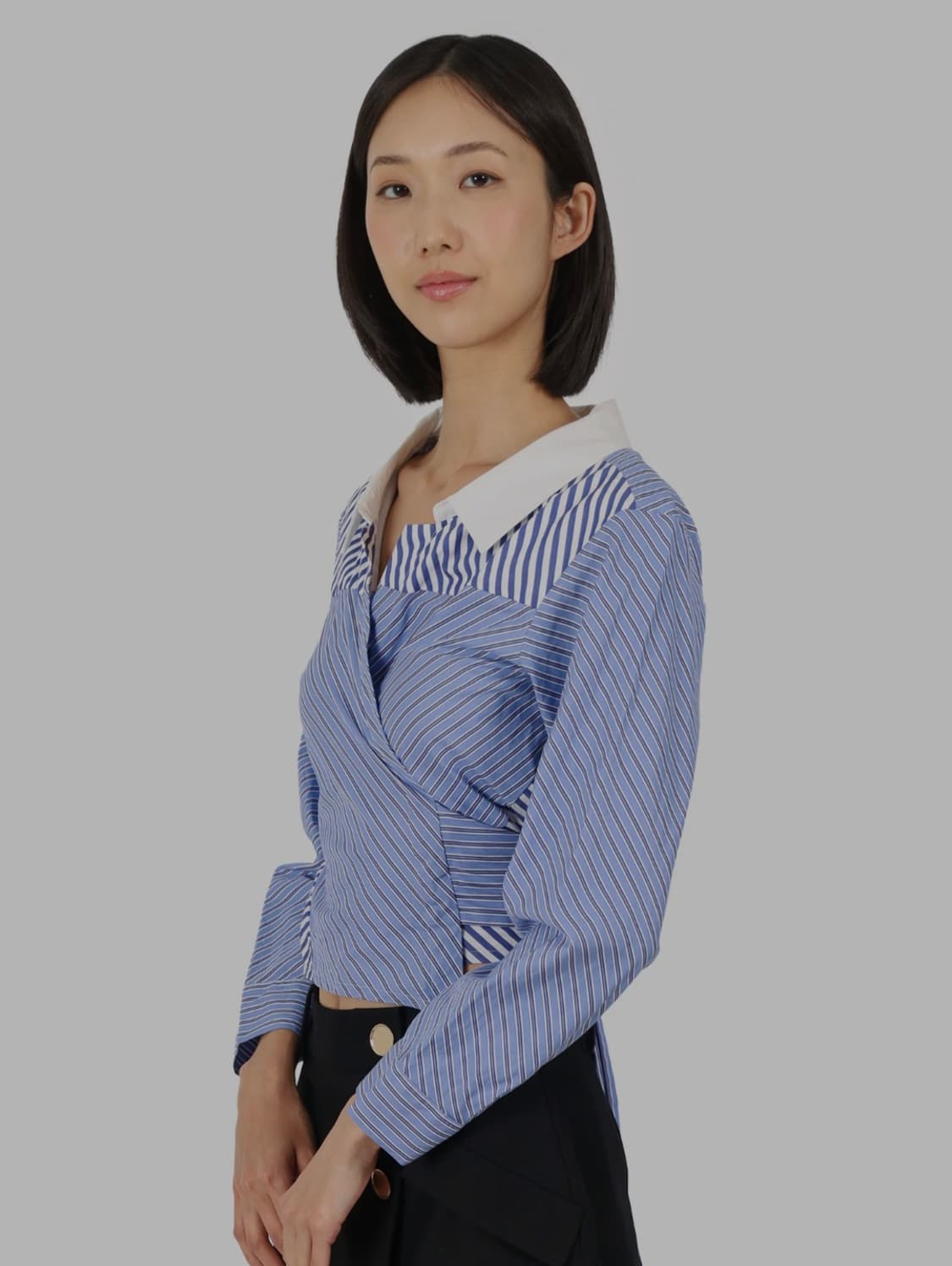 마쥬 Maje 스트라이프 랩 블라우스 1사이즈 상품이미지4