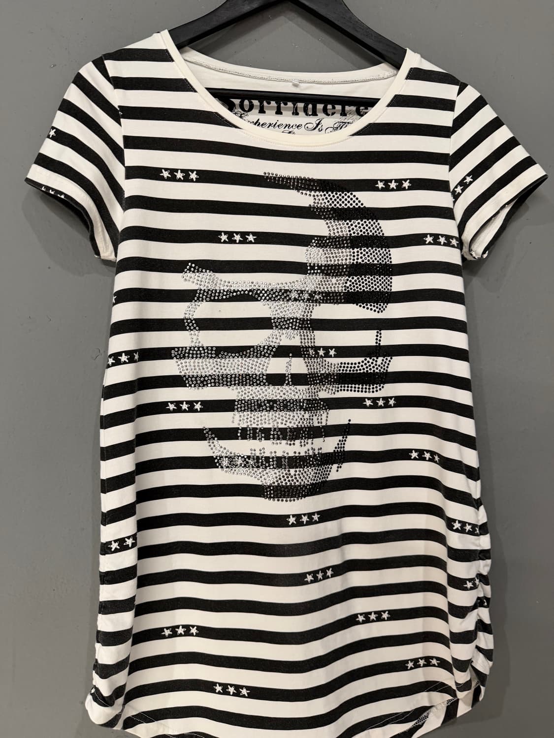 Skull cubic point stripe pattern top 상품이미지7