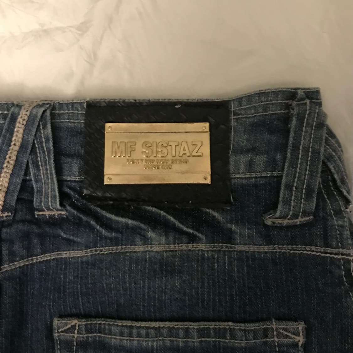 Vintage 고스펑크 갸루 로우 워싱 데님 초미니스커트 상품이미지8