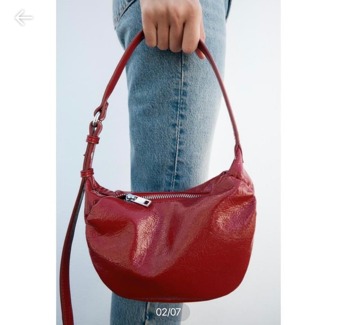 자라 애나멜 셔링백  레드 상품이미지1
