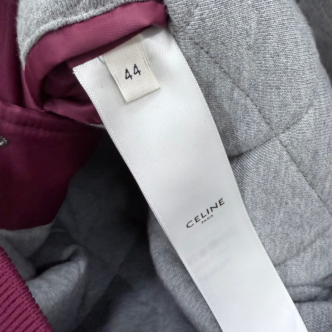 [S+급/44] 셀린느 테디 후드 백로고 봄버 바시티자켓 버건디 상품이미지7