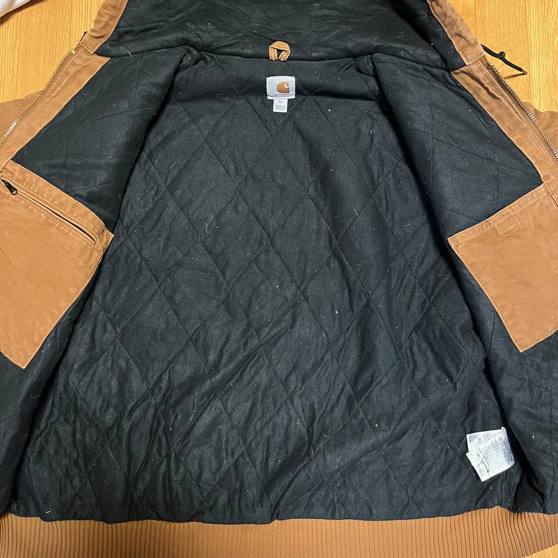 [XL] 칼하트 J130 샌드스톤 덕 액티브 후드 자켓 브라운 상품이미지5