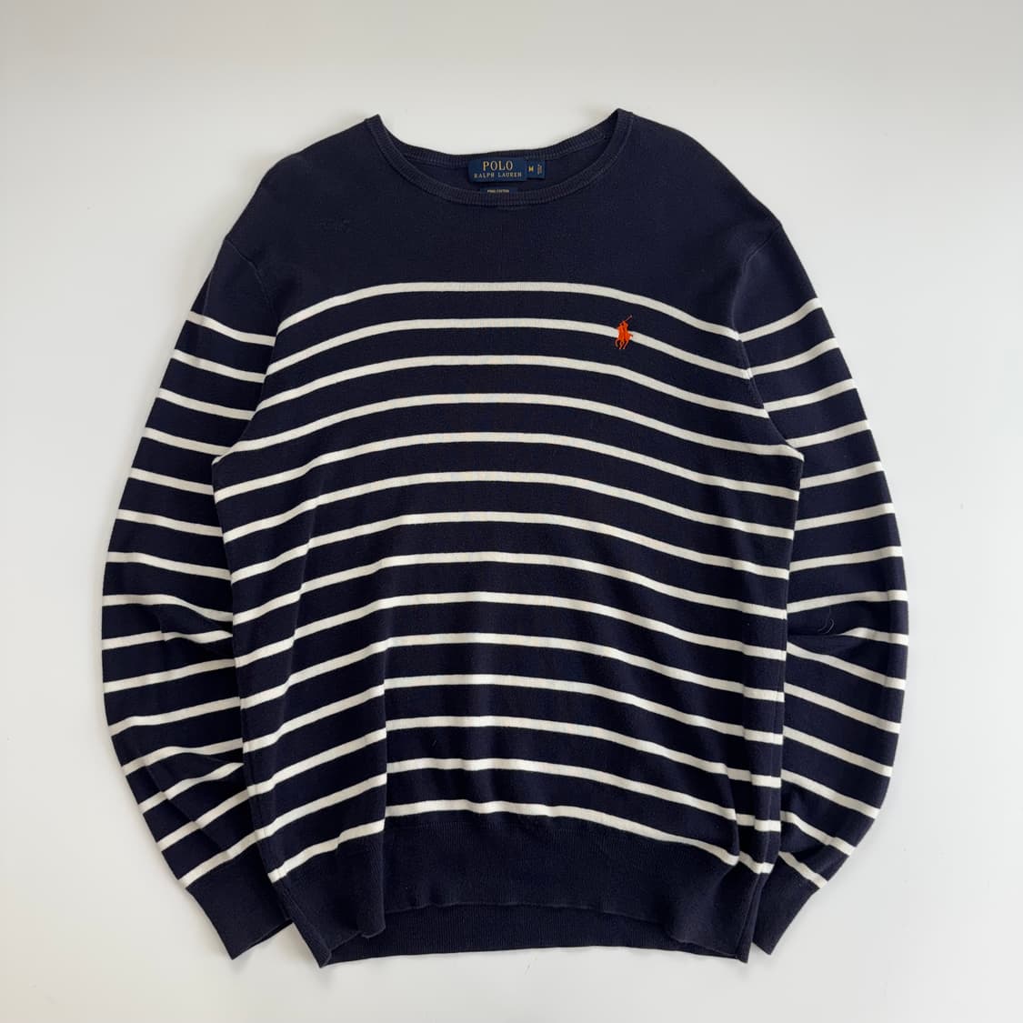 Polo 폴로 오렌지포니 네이비 스트라이프 니트 상품이미지3