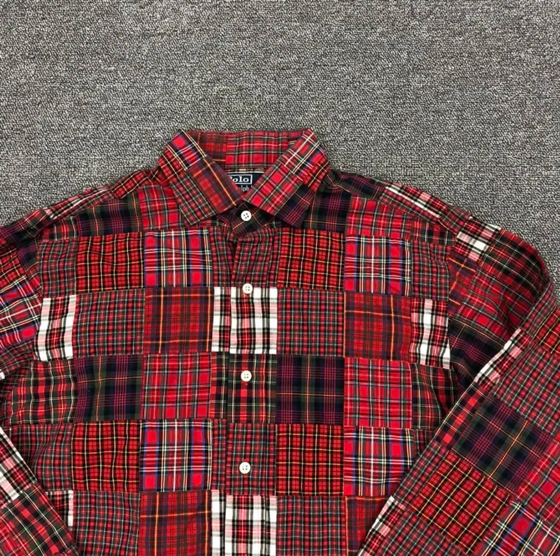 폴로 패치워크 체크 셔츠 M 상품이미지2