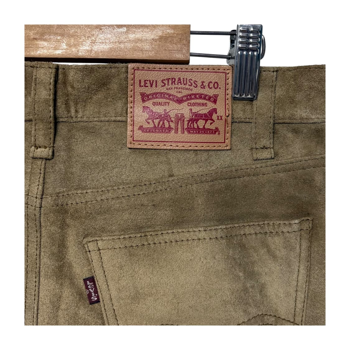 3788 리바이스 소가죽 브라운 스웨이드 반바지 핫팬츠 상품이미지3