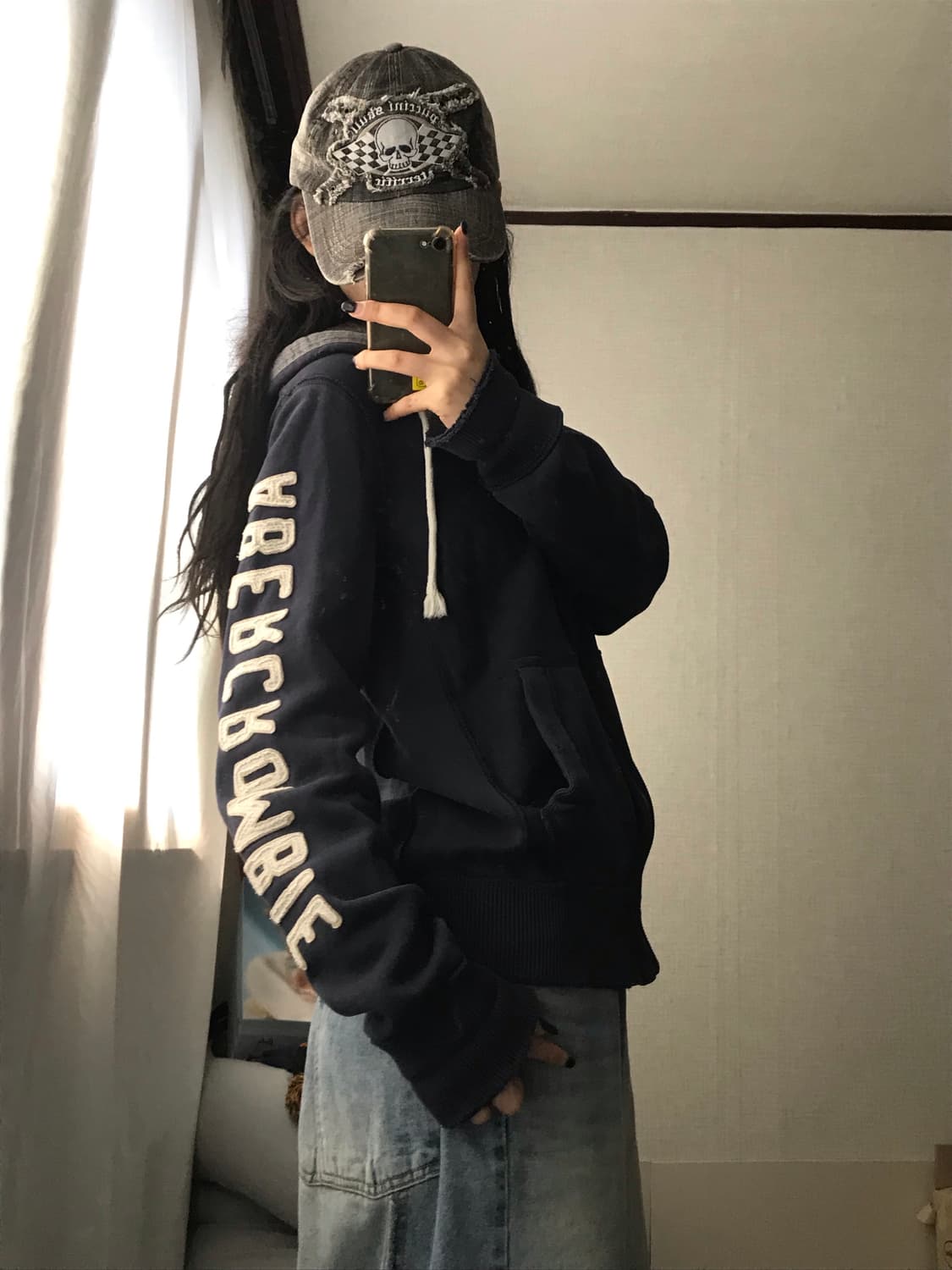 아베크롬비 네이비 스티치 후드집업 상품이미지5