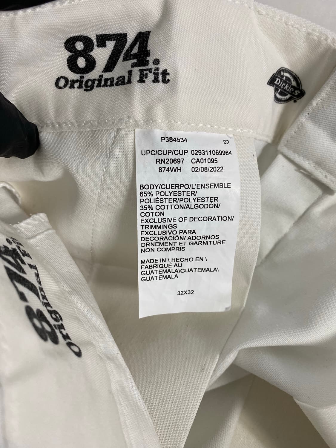 디키즈 874 화이트 워크팬츠 코튼팬츠 32/32 상품이미지5