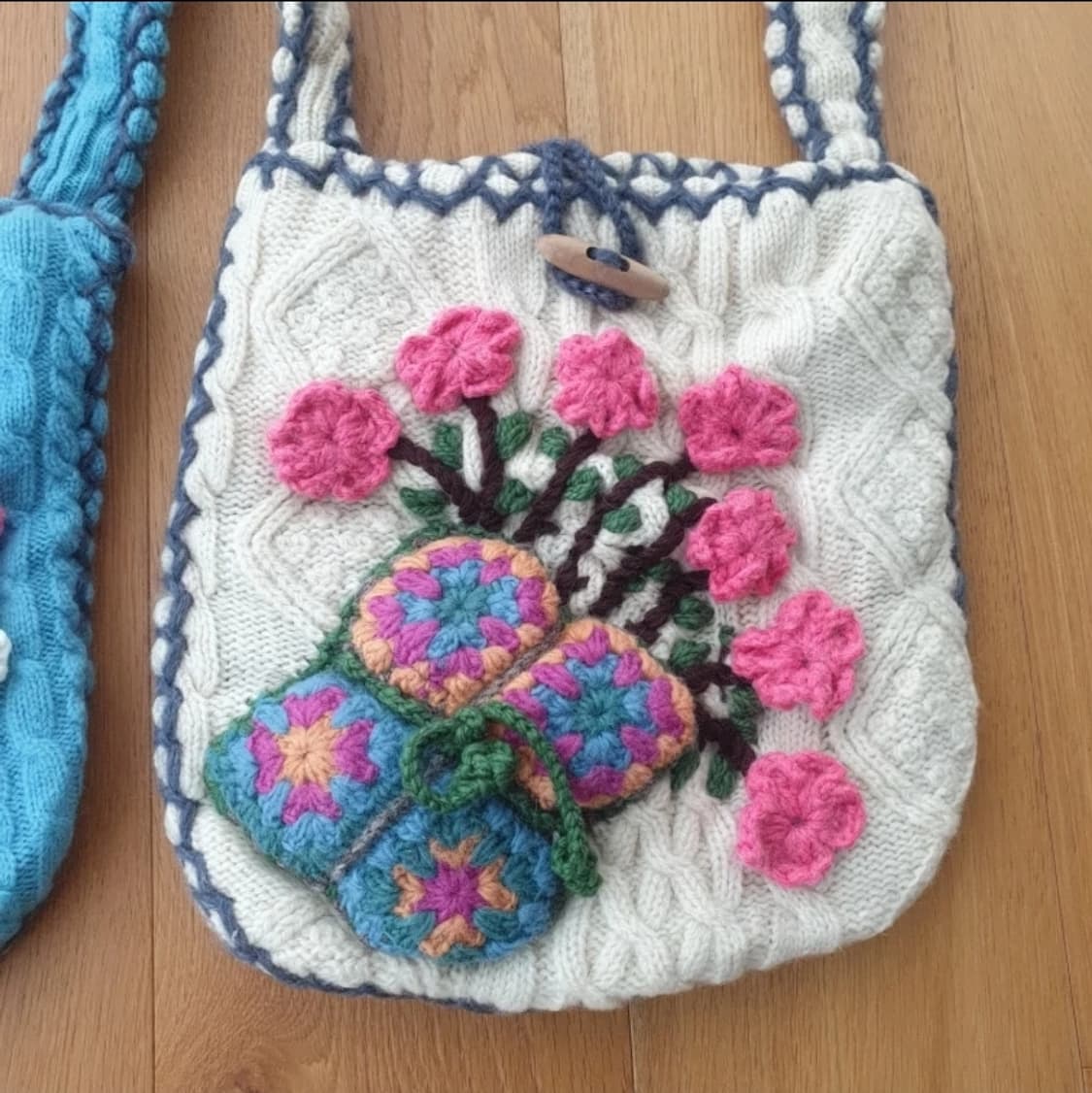 빈티지 핸드메이드 니트 가방 3종 모리걸 크로스백 인테리어 소품 희귀 상품이미지5