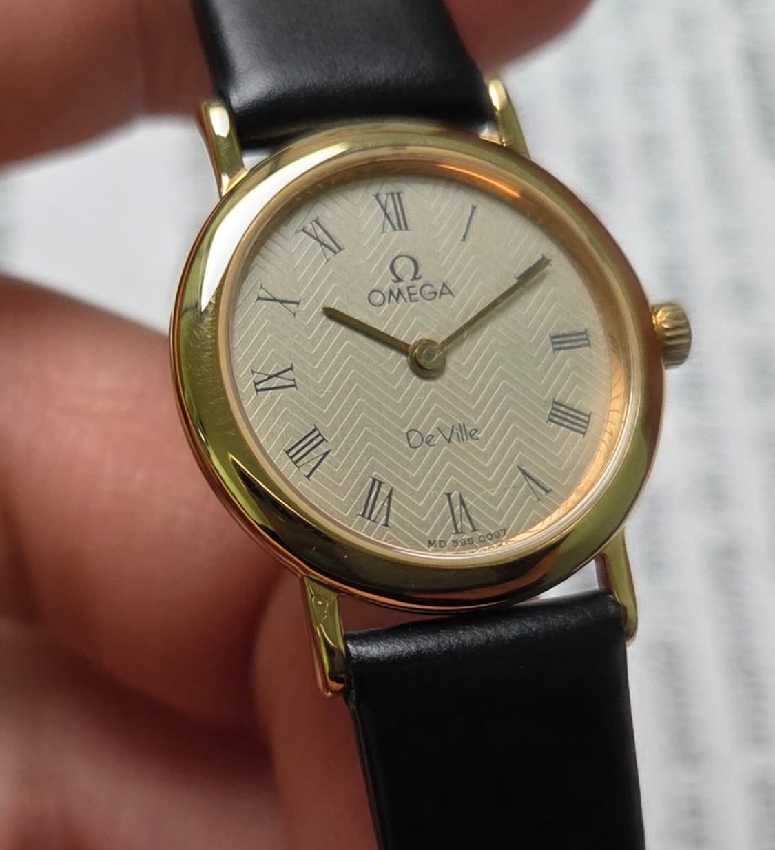 빈티지 오메가 드빌 동전쿼츠 로만골드 격자다이얼 논데이트 여성용 상품이미지2