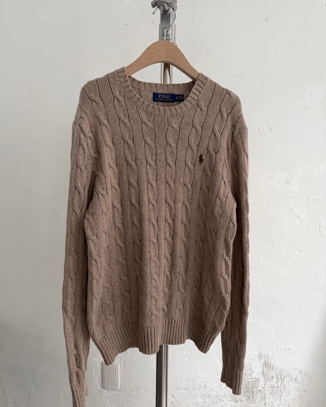 Polo 폴로 랄프로렌 신형 딥베이지컬러 코튼 케이블 니트 상품이미지3