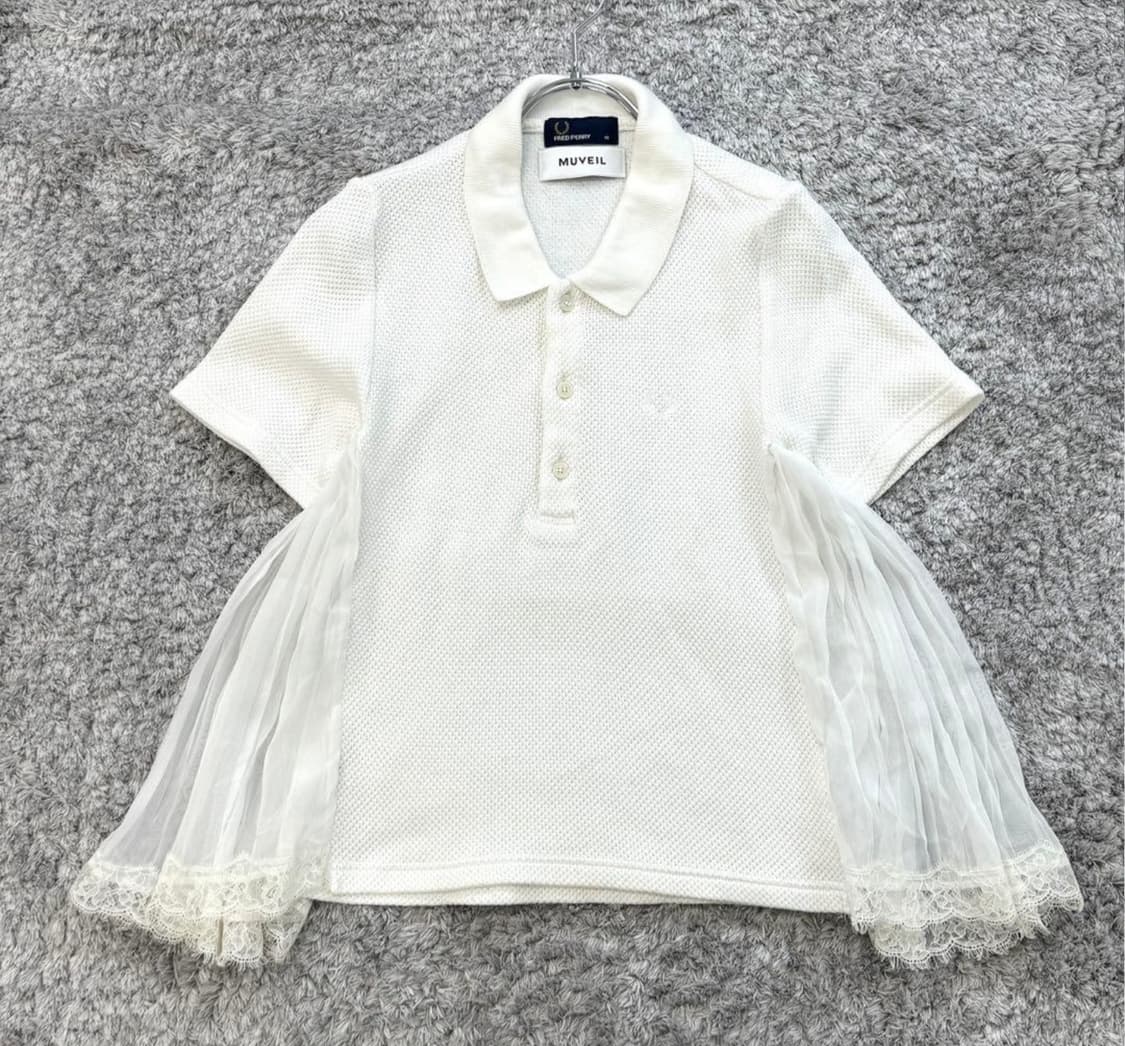 프레드페리(Fred Perry)뮤베일(MUVEIL)레이스 슬리브 포로셔츠 상품이미지1