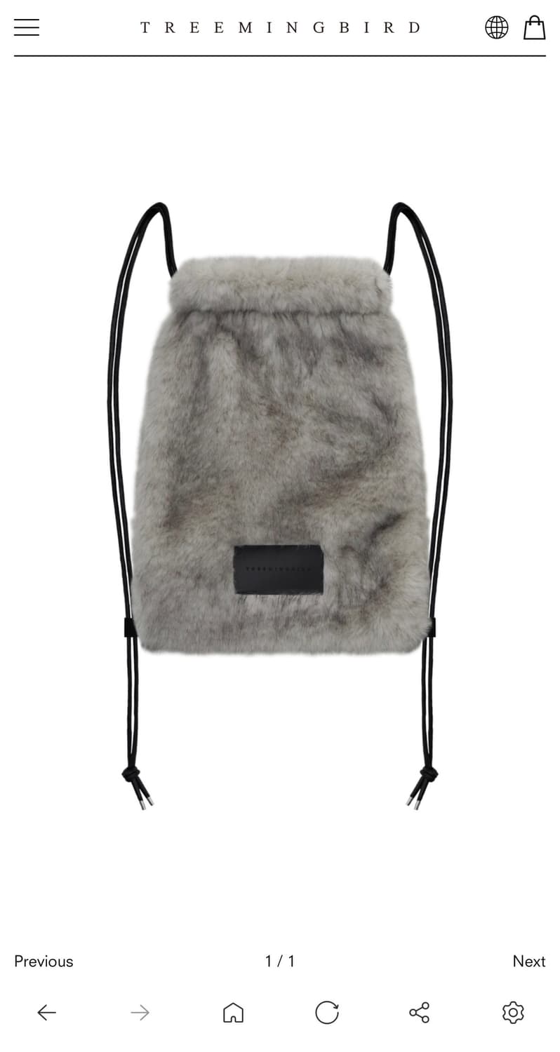 트리밍버드 Volume Fur String Backpack (라이트 그레 상품이미지1