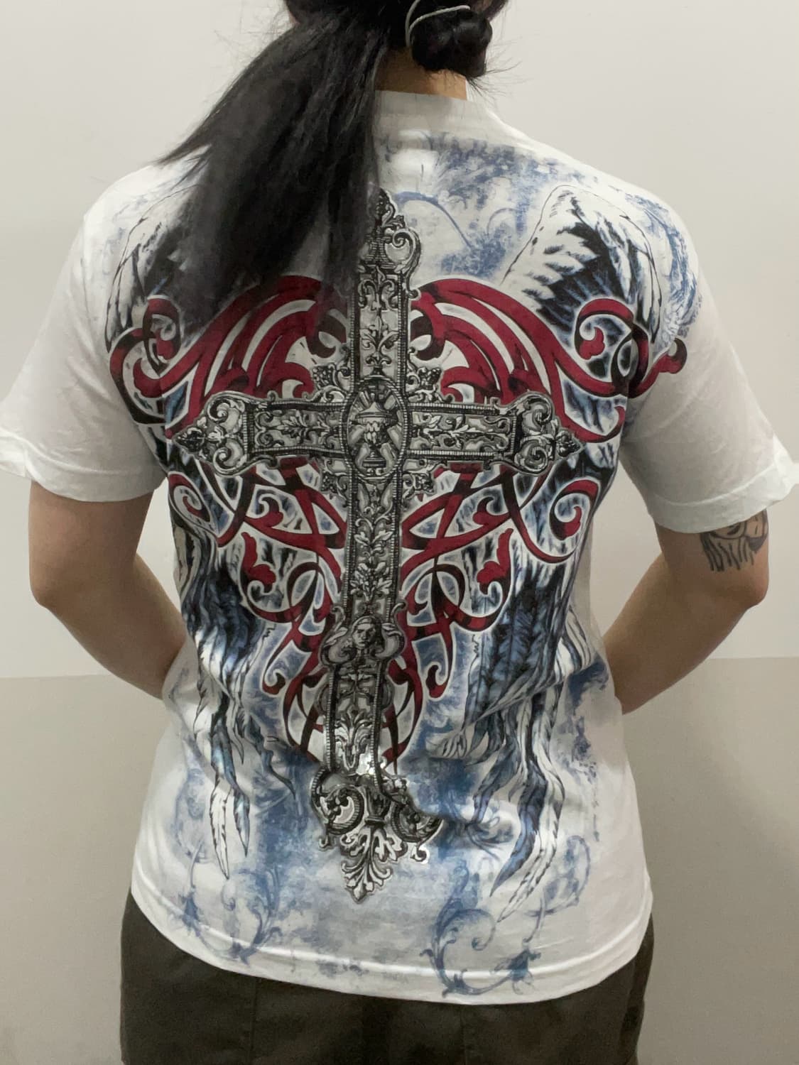 Konflic 콘플릭 Y2K 펑크 빅 프린팅 반팔티셔츠 상품이미지2