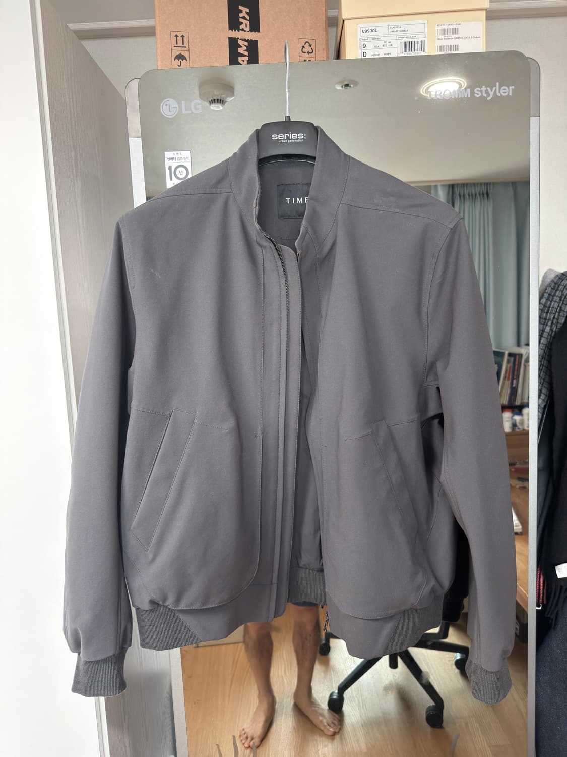 타임옴므 다크그레이 봄자켓 블루종 100사이즈 판매 상품이미지1