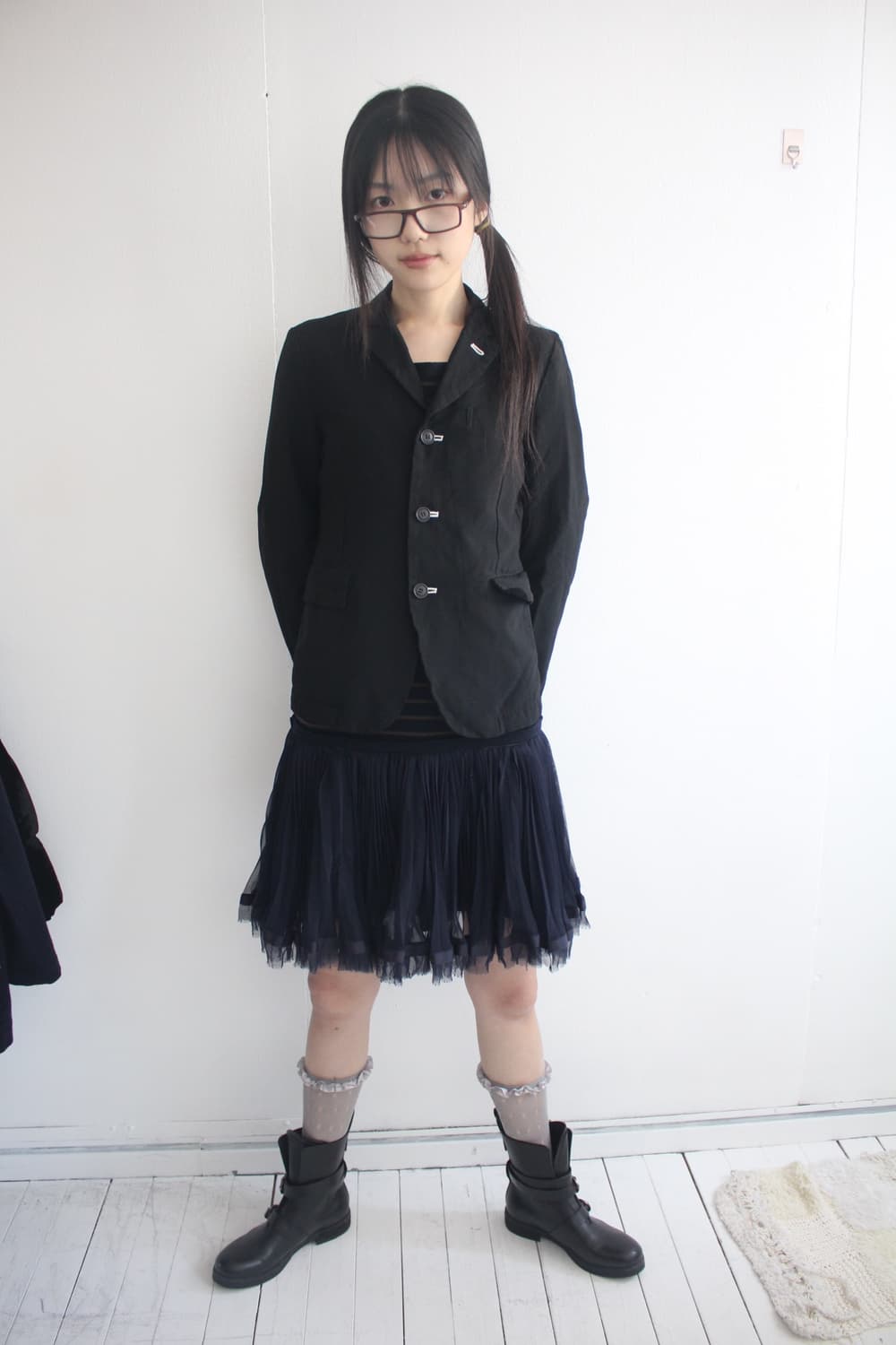 black white stitch boiled jacket 상품이미지9