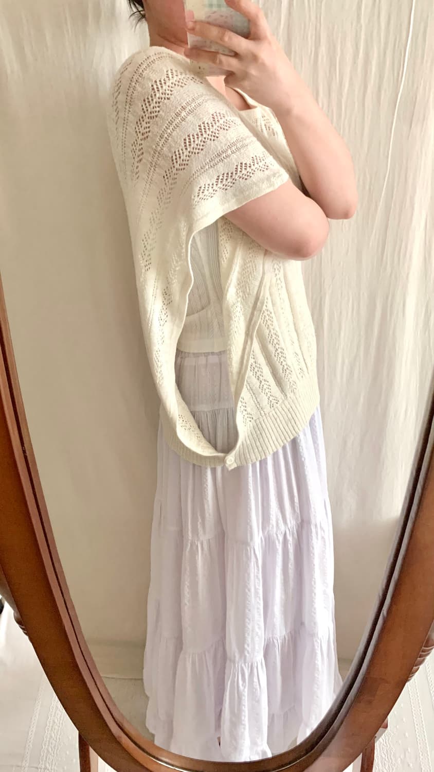 아이보리 펀칭 레이어드 니트 상품이미지5