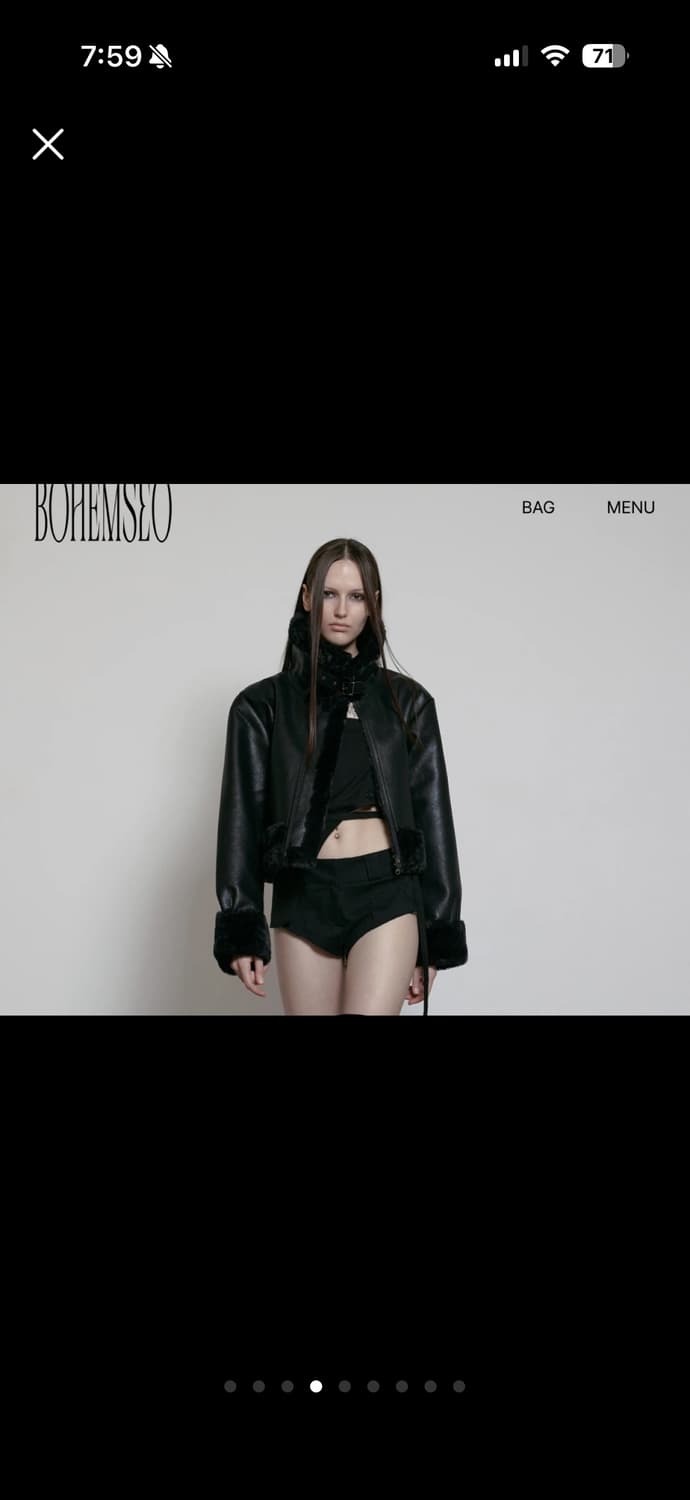 새상품) 보헤미안서울 보헴서 하이넥 무스탕 상품이미지1