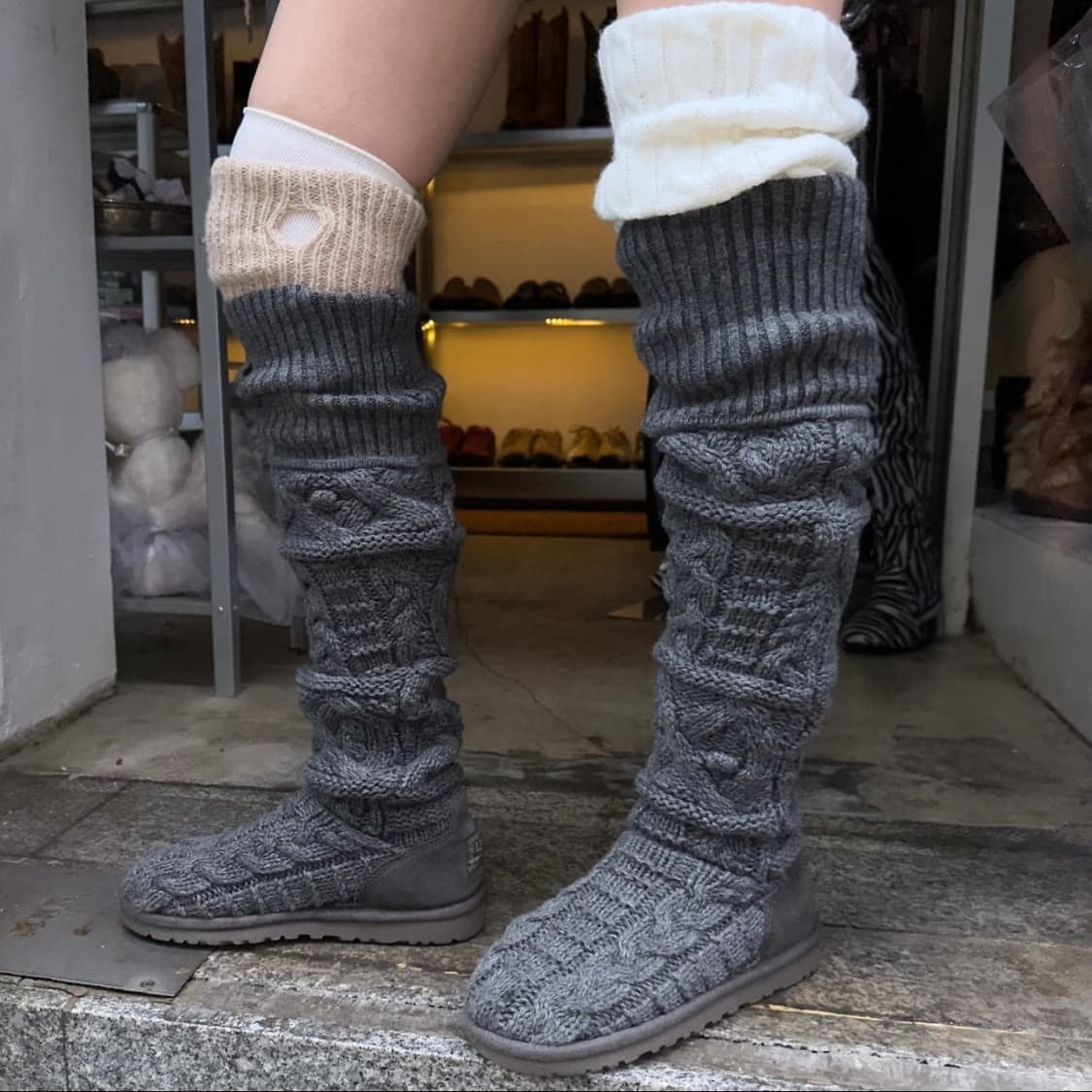 2000s 리미티드 에디션 XL 롱 니트 카디 부츠 상품이미지1