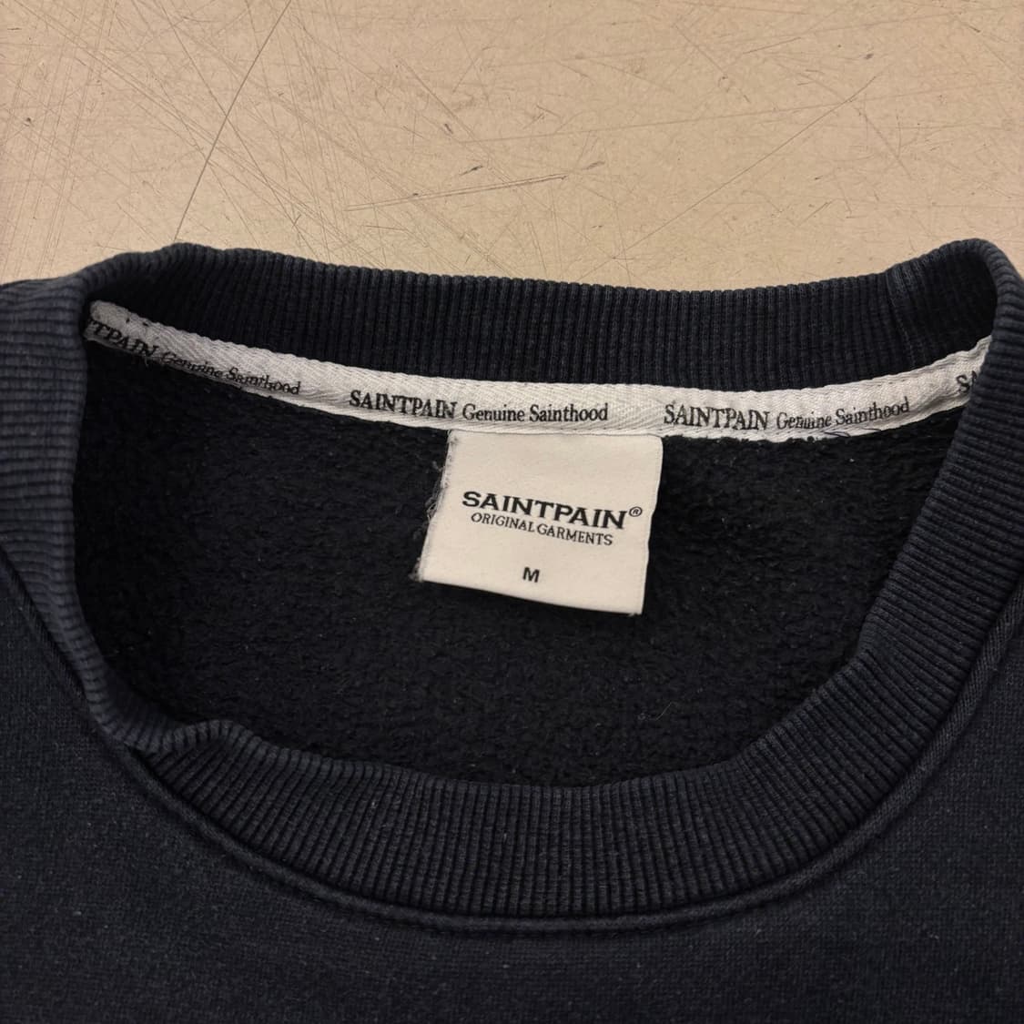 세인트페인 네이비 빅로고 맨투맨 상품이미지3