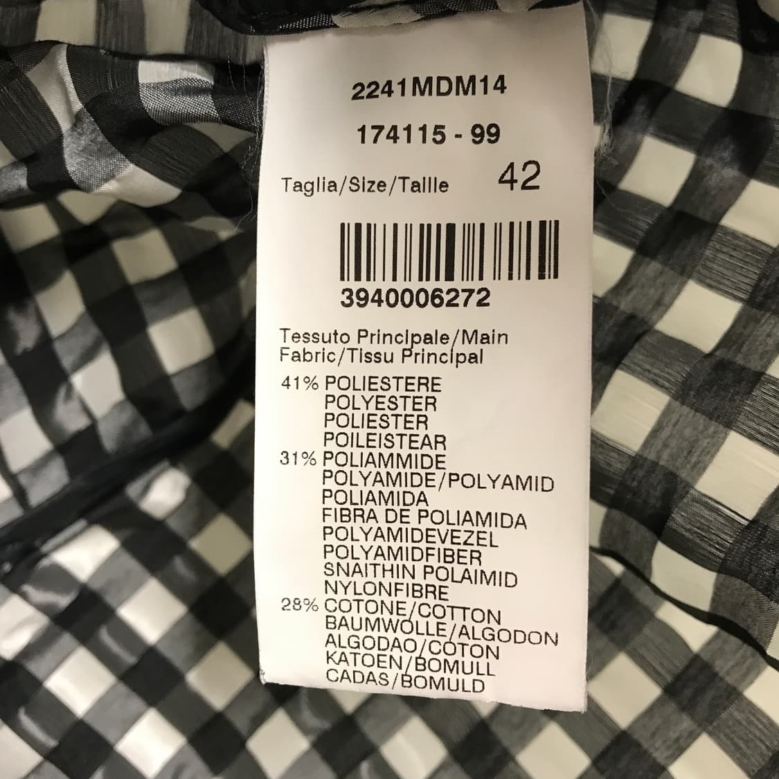 MSGM 체크 반팔 블라우스 42(W) 상품이미지6