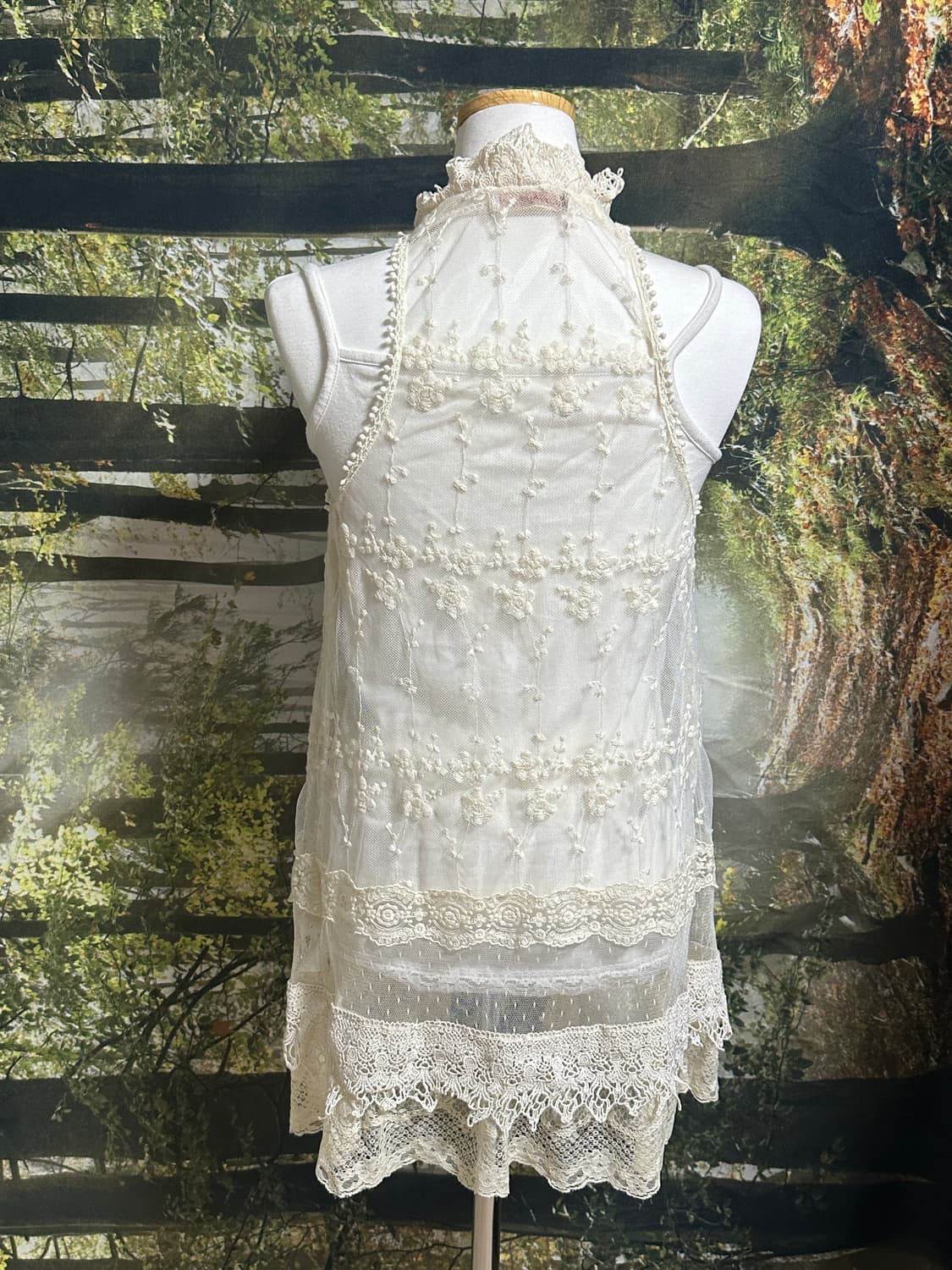 빈티지 아이보리 레이스 조끼 모리 모리걸 레이어드 상품이미지6