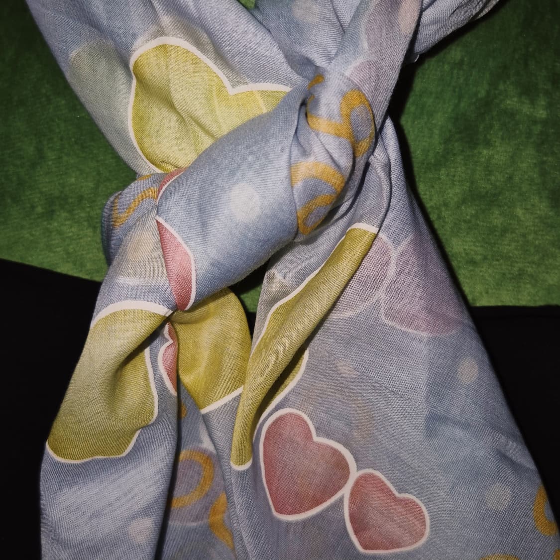 90s 꾸레쥬 하트 물방울 꽃잎 스카프 패브릭 상품이미지9