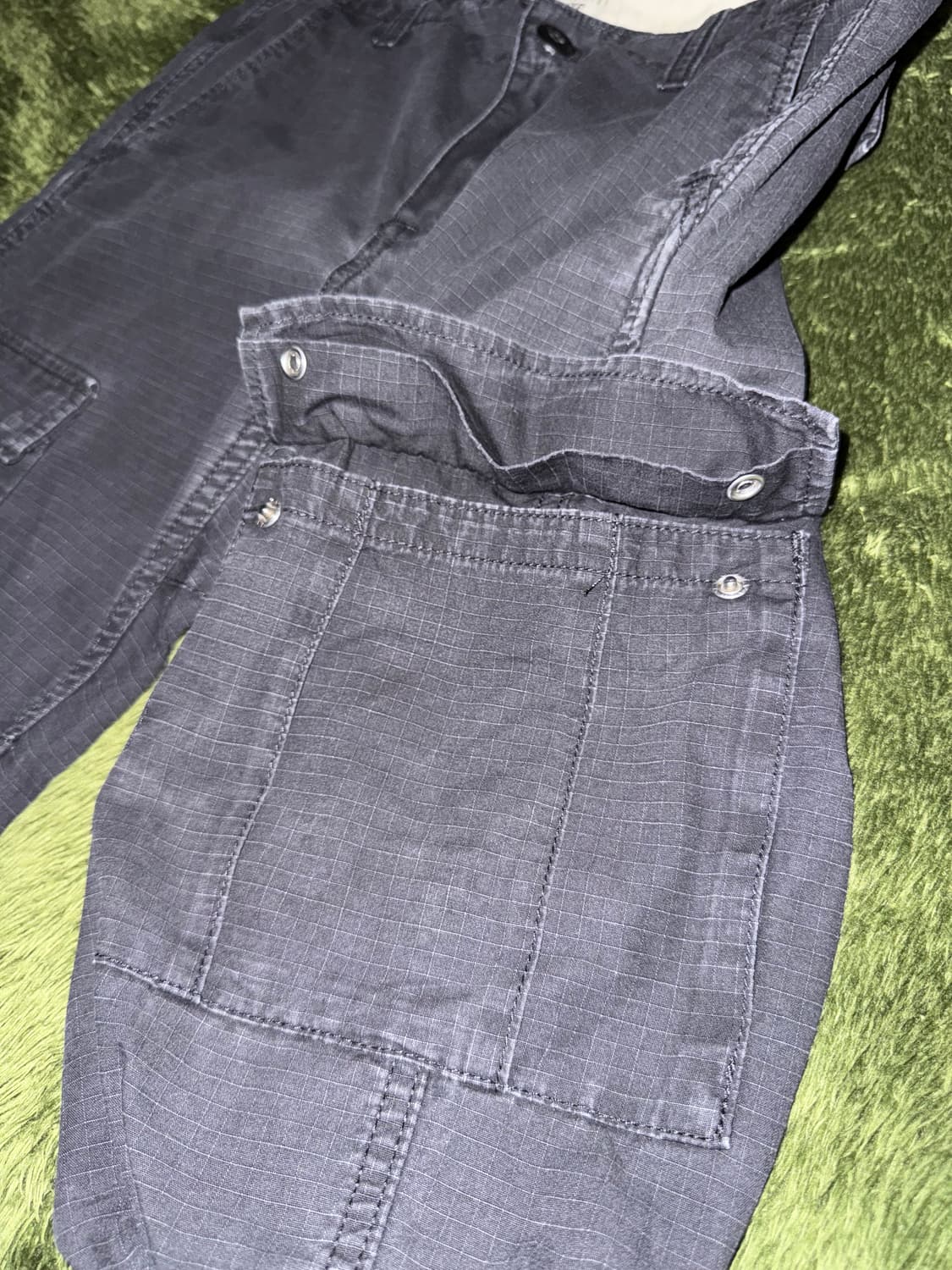 [30X32] 칼하트 WIP 립스탑 빈티지 워싱 카고 팬츠 블랙 상품이미지6