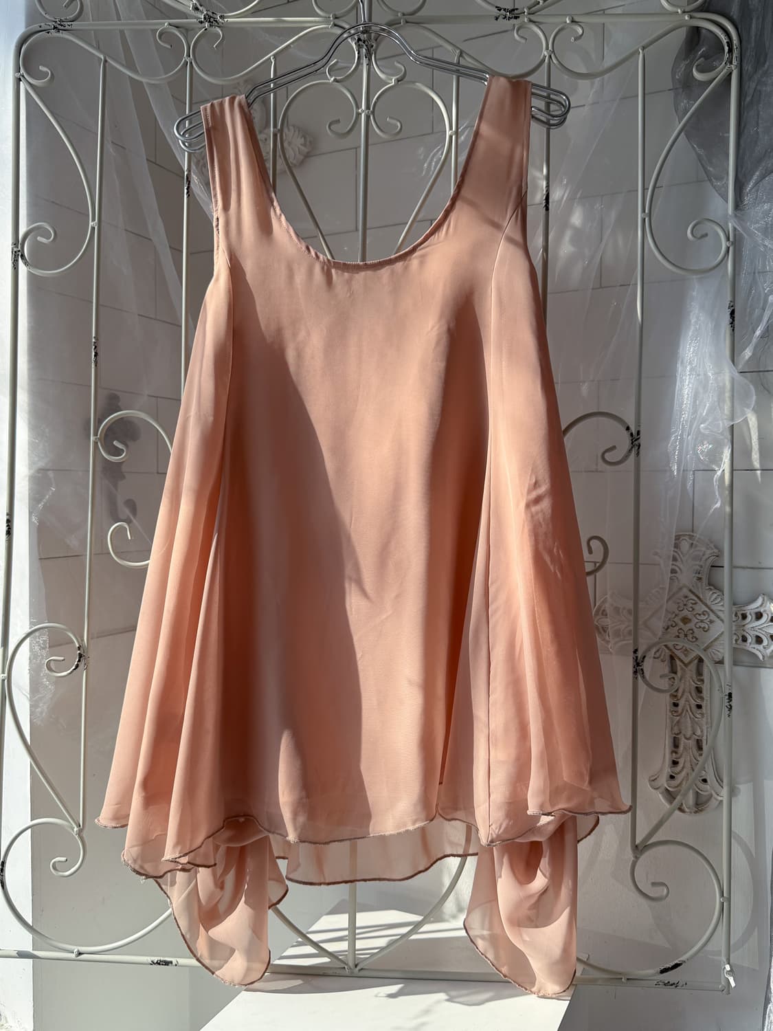 Salmon Chiffon Sleeveless Top 0327 상품이미지6