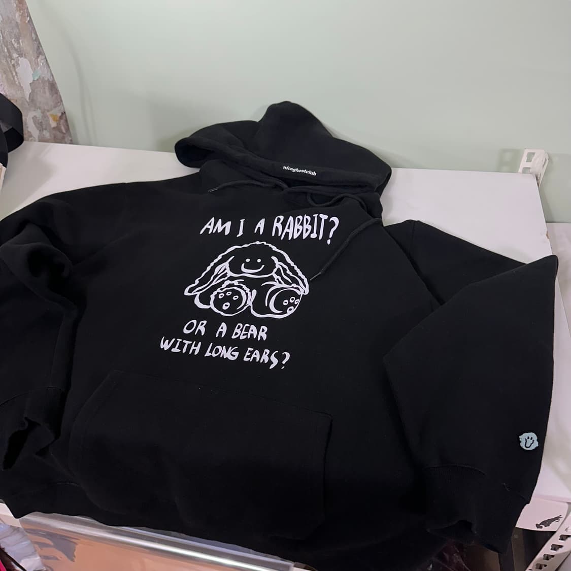 XL-XXL 나이스고스트클럽 오버핏 코튼 래빗프린팅 후드티 상품이미지2