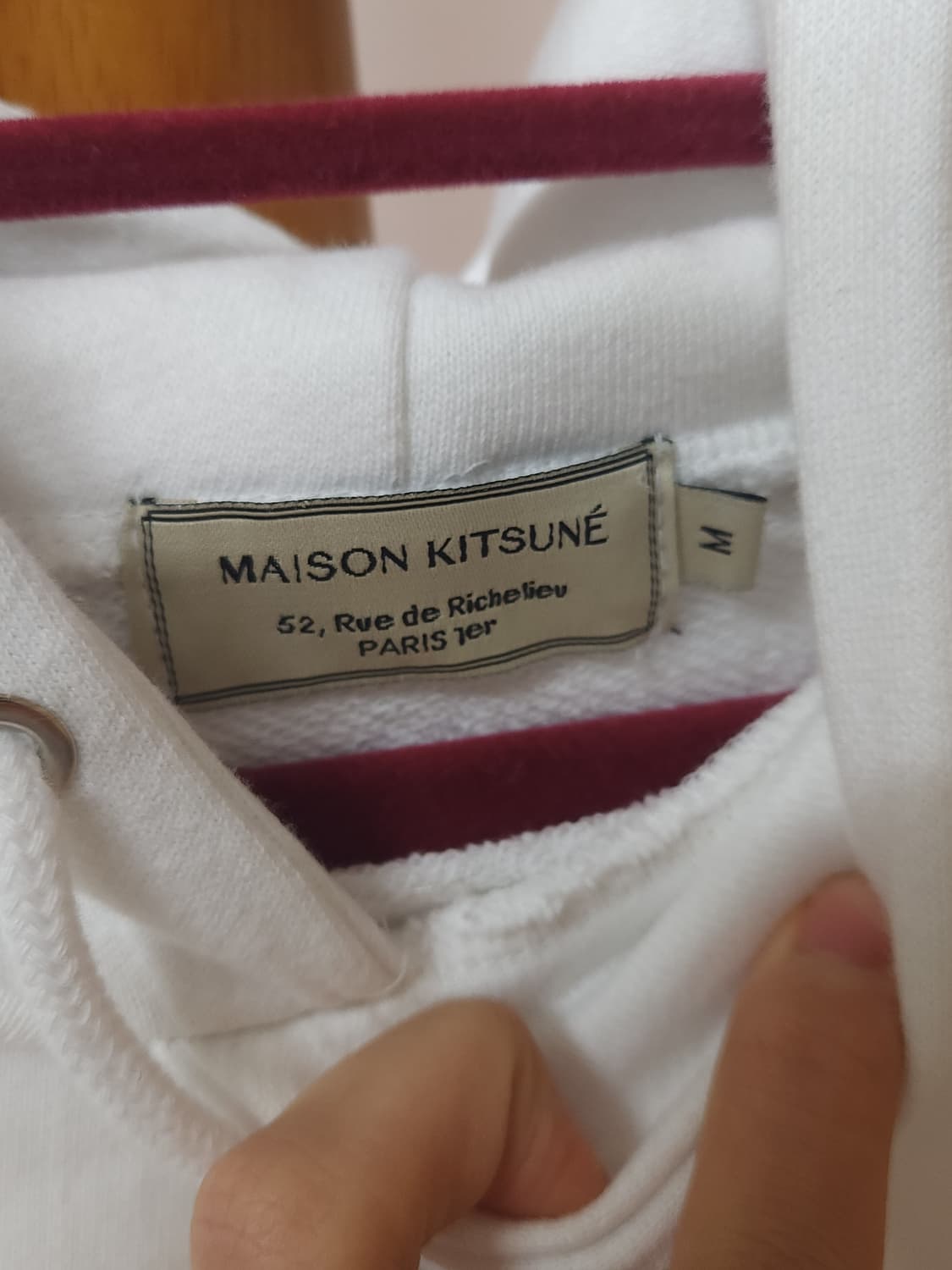 메종키츠네 화이트 후드티 M 상품이미지4