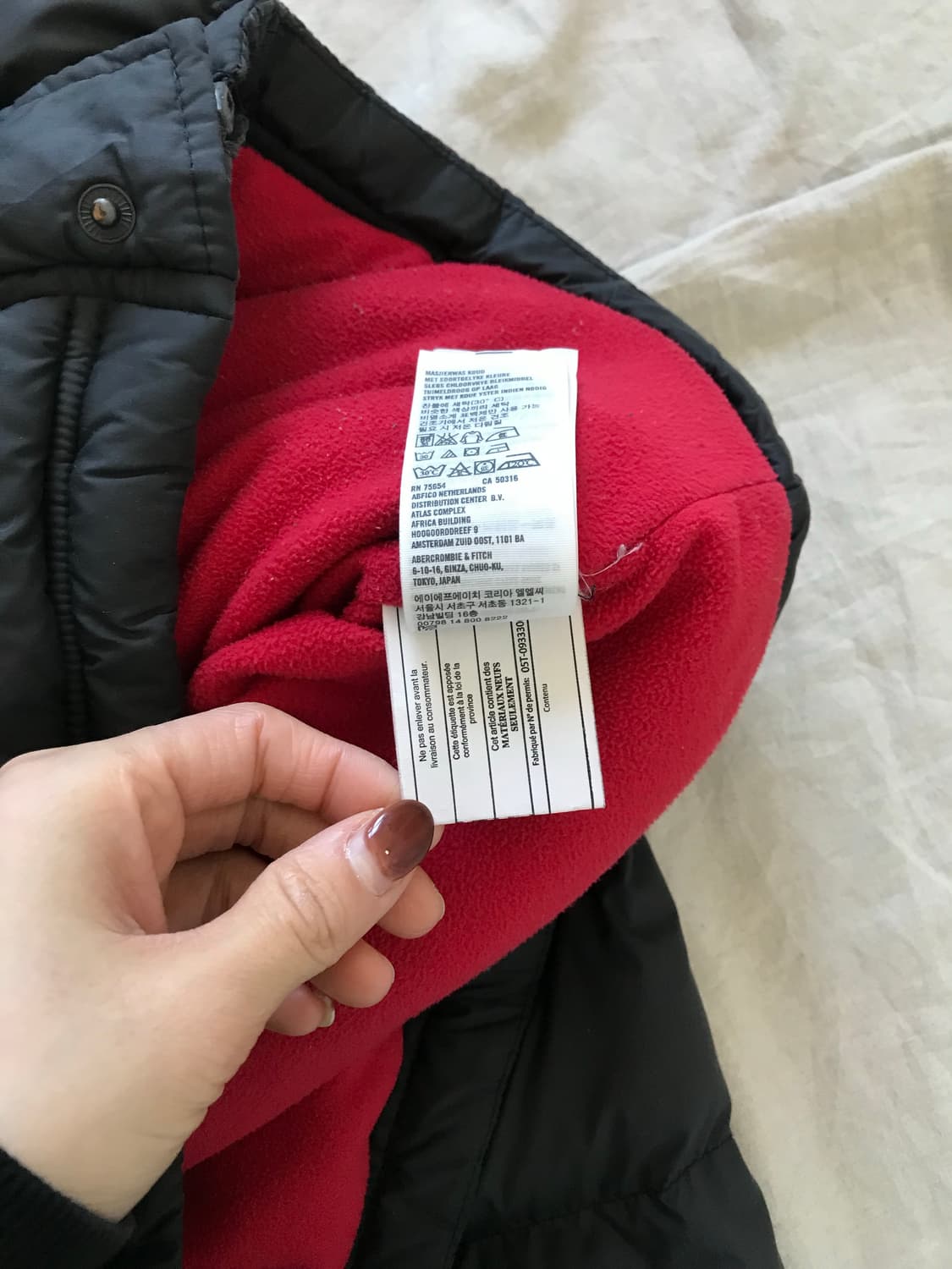 아베크롬비 소매 패치로고 연그레이 숏패딩 상품이미지10