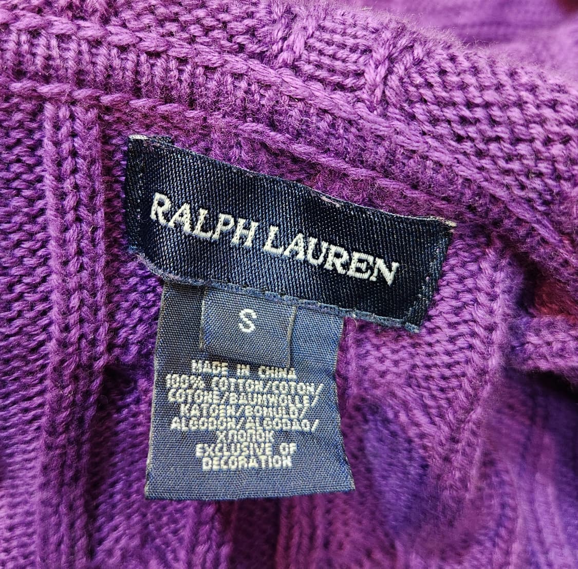 랄프 로렌 후드 꽈배기 크롭 니트  집업 상품이미지9