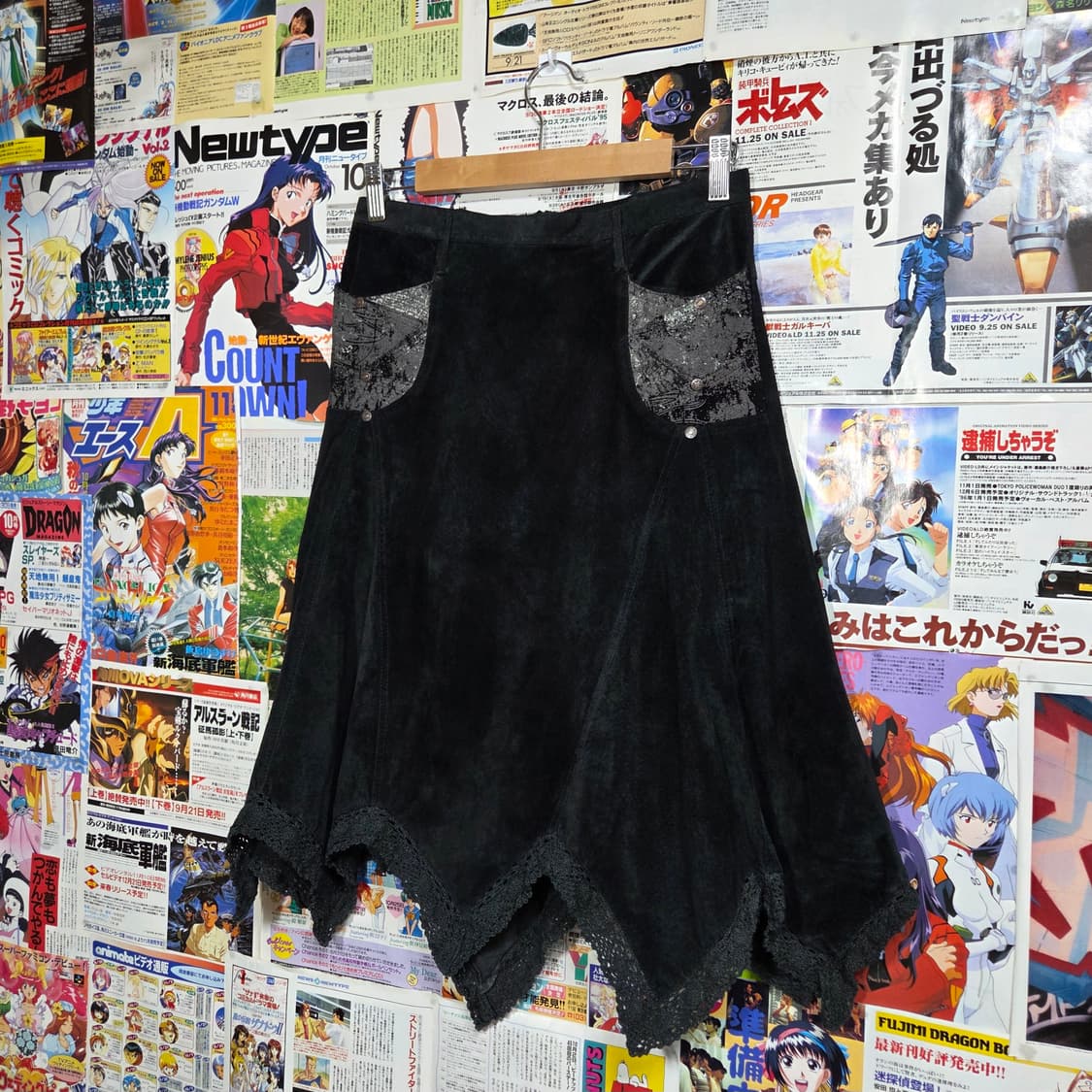 에스닉 그런지 스웨이드 크로쉐 롱스커트 상품이미지2