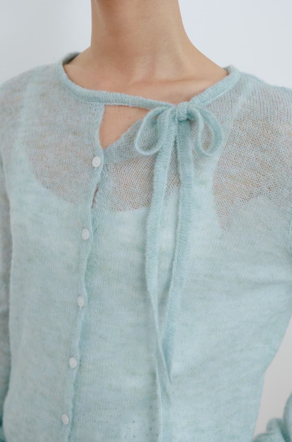 마조네 STRING CARDIGAN_MINT 상품이미지5
