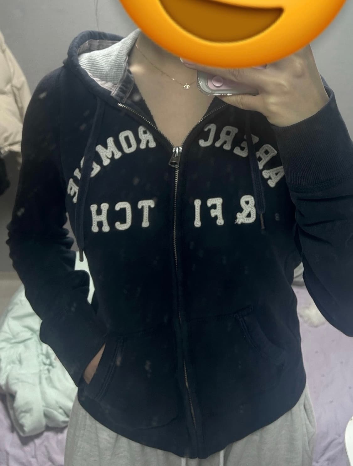 아베크롬비 슬림핏 후드집업 네이비s 상품이미지1