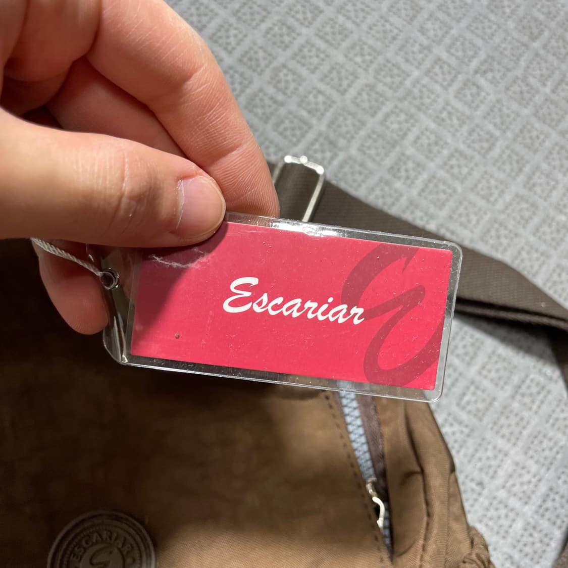 새상품)Escariar 브라운 나일론 백팩 상품이미지4