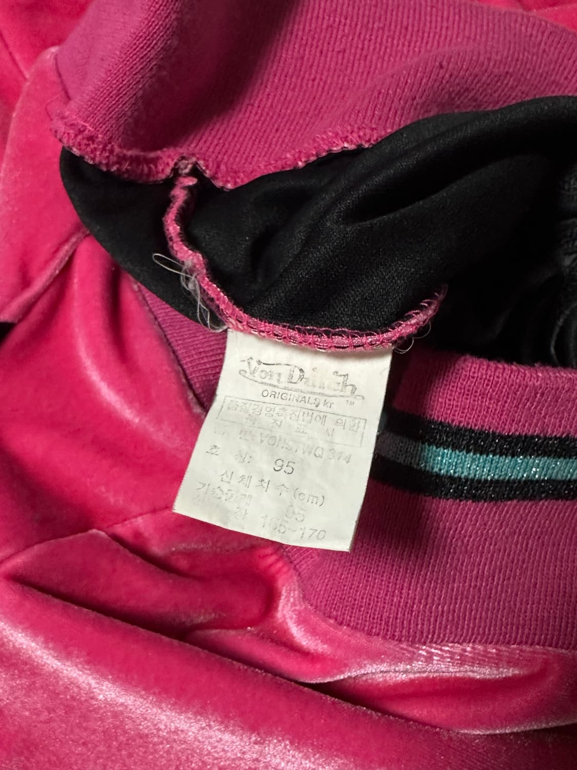 본더치 백로고 벨벳 핑크 후드집업 상품이미지7