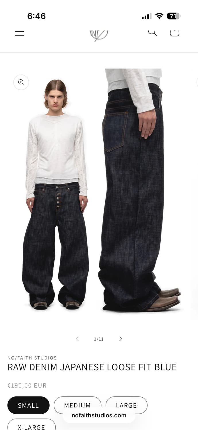 nofaith studios 루즈핏 데님팬츠 상품이미지1