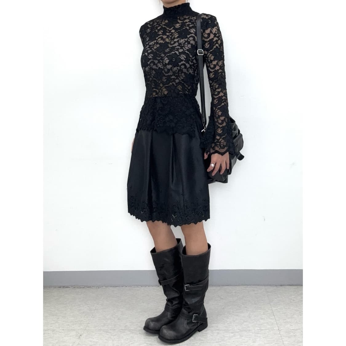 빈티지 블랙 고딕 레이스 블라우스 상품이미지2