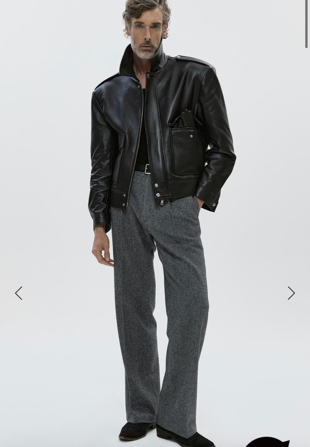 세비지 25fw a2 레더 자켓 L 상품이미지4