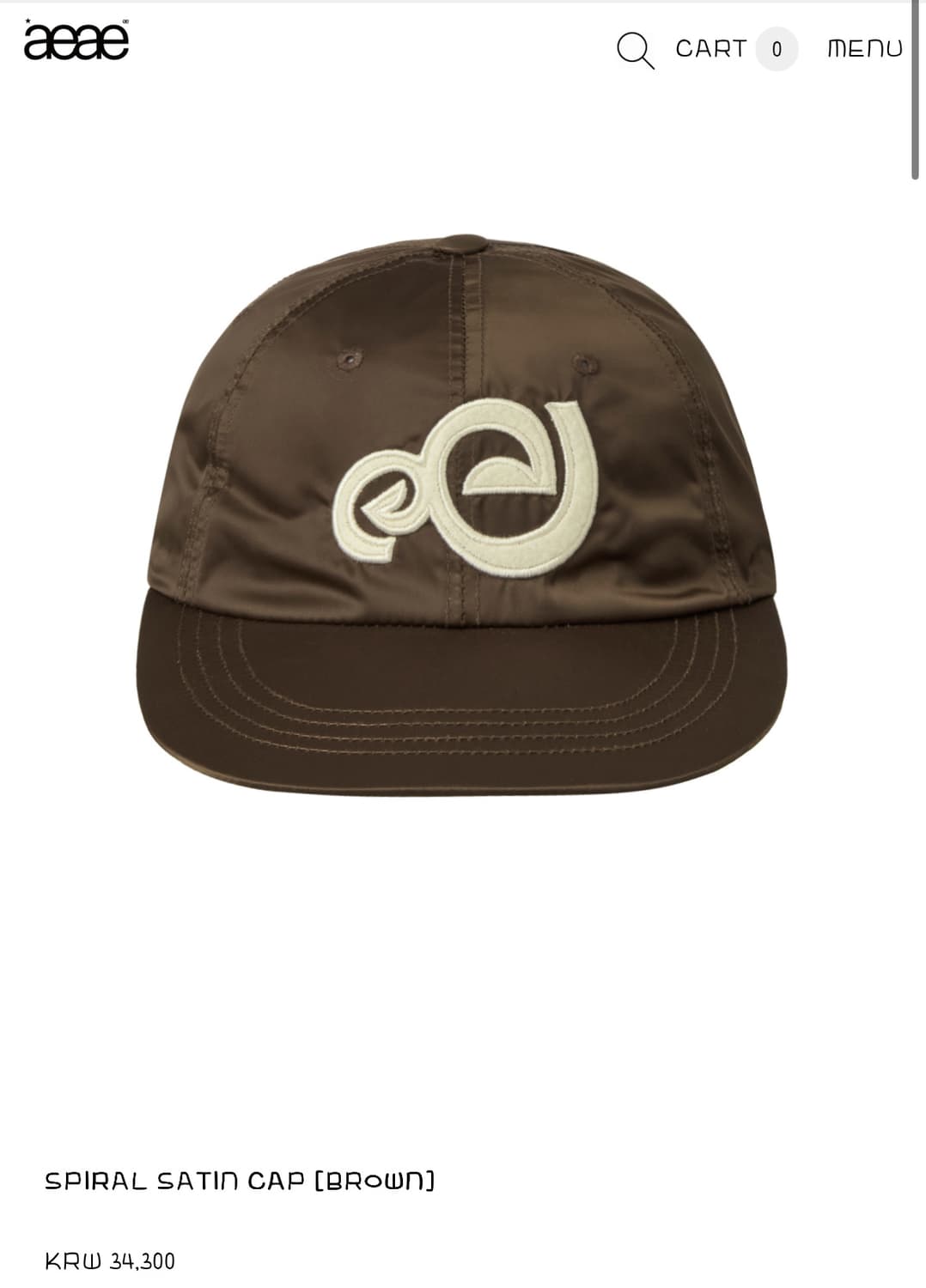 aeae 에이이에이이 spiral satin cap brown 캡 상품이미지1